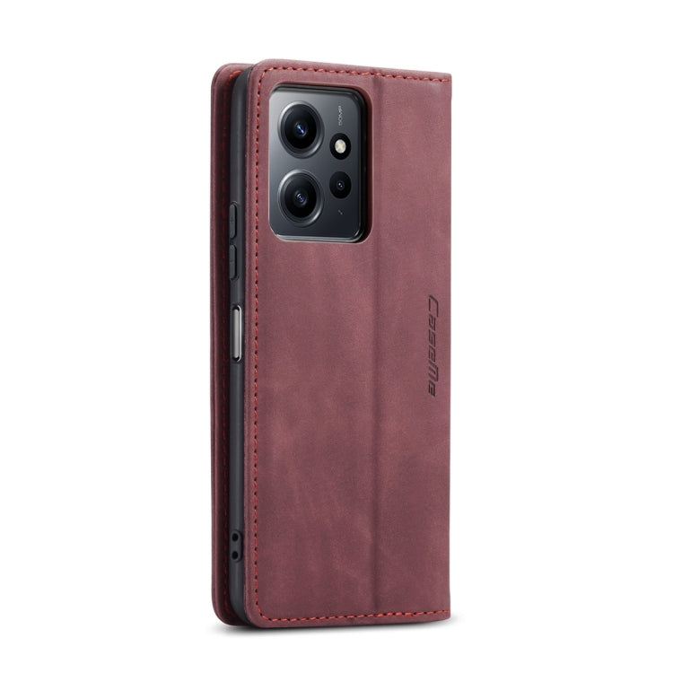 For Xiaomi Redmi Note 12 4G Global CaseMe 013 Multifunctional Horizontal Flip Leather Phone Case(Wine Red) by CaseMe