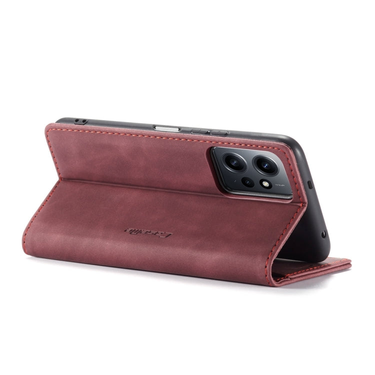 For Xiaomi Redmi Note 12 4G Global CaseMe 013 Multifunctional Horizontal Flip Leather Phone Case(Wine Red) by CaseMe