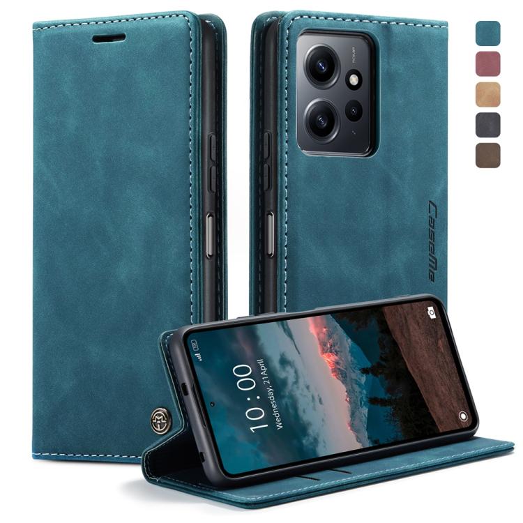 For Xiaomi Redmi Note 12 4G Global CaseMe 013 Multifunctional Horizontal Flip Leather Phone Case(Blue) by CaseMe