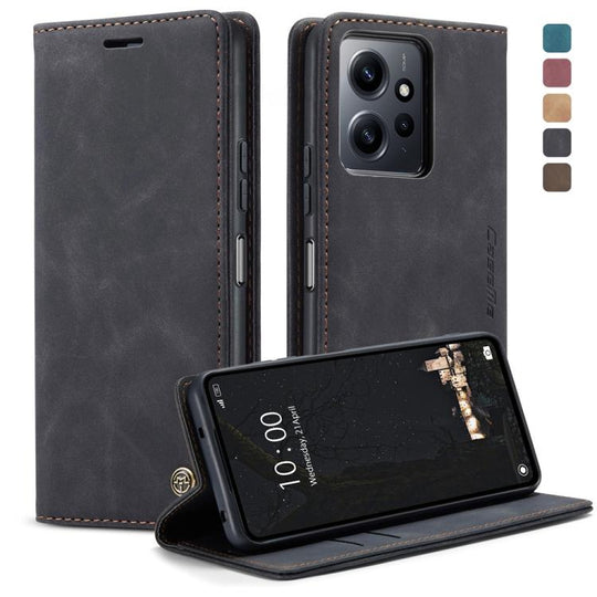 For Xiaomi Redmi Note 12 4G Global CaseMe 013 Multifunctional Horizontal Flip Leather Phone Case(Black)
