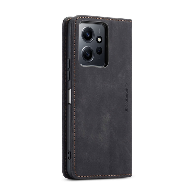 For Xiaomi Redmi Note 12 4G Global CaseMe 013 Multifunctional Horizontal Flip Leather Phone Case(Black) by CaseMe