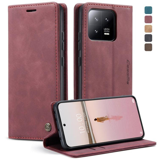 For Xiaomi 13 CaseMe 013 Multifunctional Horizontal Flip Leather Phone Case(Wine Red) - Xiaomi Cases by CaseMe | Online Shopping UK | buy2fix