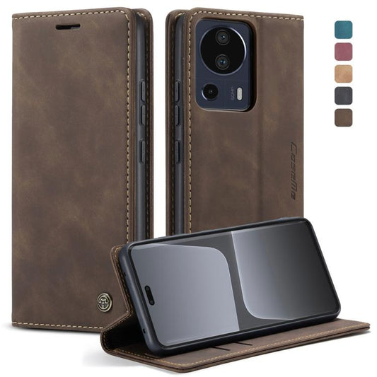For Xiaomi 13 Lite CaseMe 013 Multifunctional Horizontal Flip Leather Phone Case(Coffee) - Xiaomi Cases by CaseMe | Online Shopping UK | buy2fix