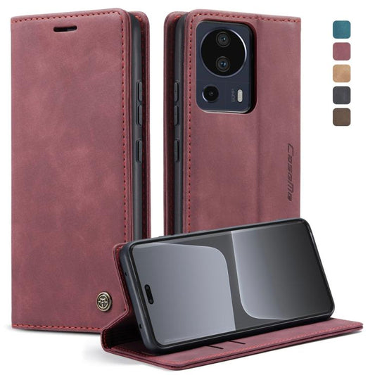 For Xiaomi 13 Lite CaseMe 013 Multifunctional Horizontal Flip Leather Phone Case(Wine Red) - Xiaomi Cases by CaseMe | Online Shopping UK | buy2fix