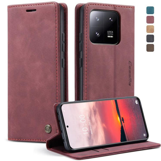 For Xiaomi 13 Pro CaseMe 013 Multifunctional Horizontal Flip Leather Phone Case(Wine Red) - Xiaomi Cases by CaseMe | Online Shopping UK | buy2fix