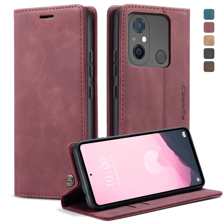 For Xiaomi Redmi 11A / 12C CaseMe 013 Multifunctional Horizontal Flip Leather Phone Case(Wine Red) - Xiaomi Cases by CaseMe | Online Shopping UK | buy2fix