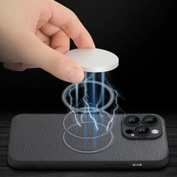 For iPhone 11 Skin Feel Litchi Texture MagSafe Magnetic Phone Case(Brown) by buy2fix