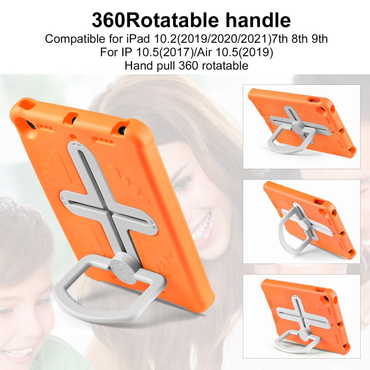 Shield 360 Rotation Handle EVA Shockproof PC Tablet Case For iPad 10.2 2019/2020/2021/Pro 10.5 2017/Air 2019(Orange Beige) - iPad 10.2 Cases by buy2fix | Online Shopping UK | buy2fix