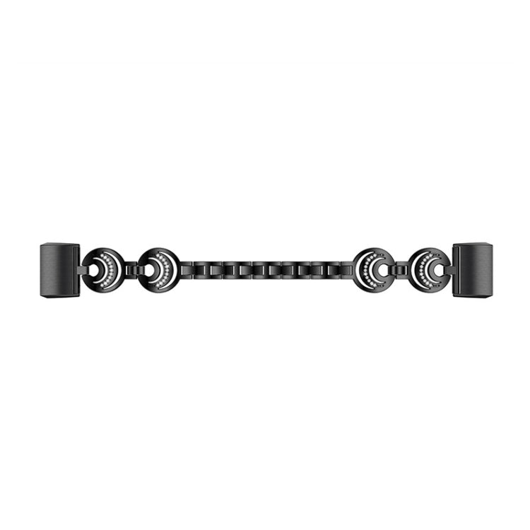For Fitbit Charge 3 / 4 Sun Moon Star Diamond Metal Watch Band(Black) - Watch Bands by buy2fix | Online Shopping UK | buy2fix