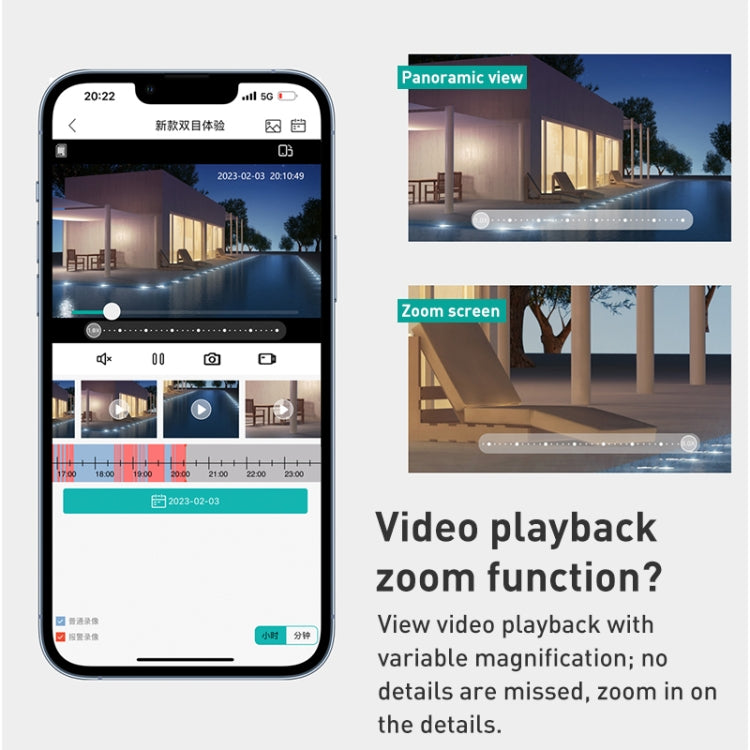 QX82 400W Dual Screen Dual Channel Synchronous Monitoring IP Camera, Plug:EU Plug by buy2fix