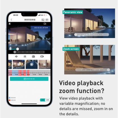QX82 400W Dual Screen Dual Channel Synchronous Monitoring IP Camera, Plug:EU Plug by buy2fix
