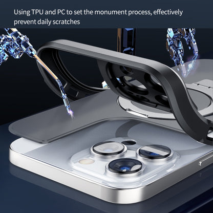 For iPhone 14 MagSafe Magnetic Metal Holder Phone Case(Black) by buy2fix