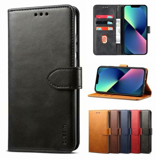 For iPhone 14 GUSSIM Horizontal Flip Leather Phone Case(Black) - iPhone 14 Cases by GUSSIM | Online Shopping UK | buy2fix