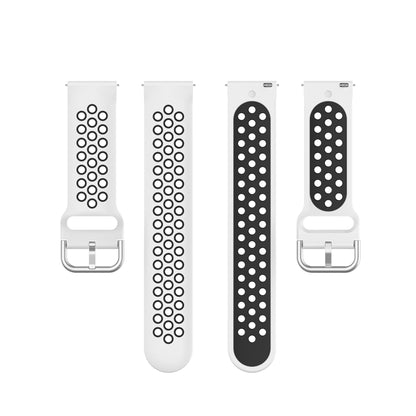 For Honor Watch GS 3i 22mm Sports Two-tone Silicone Watch Band(White Black) by buy2fix