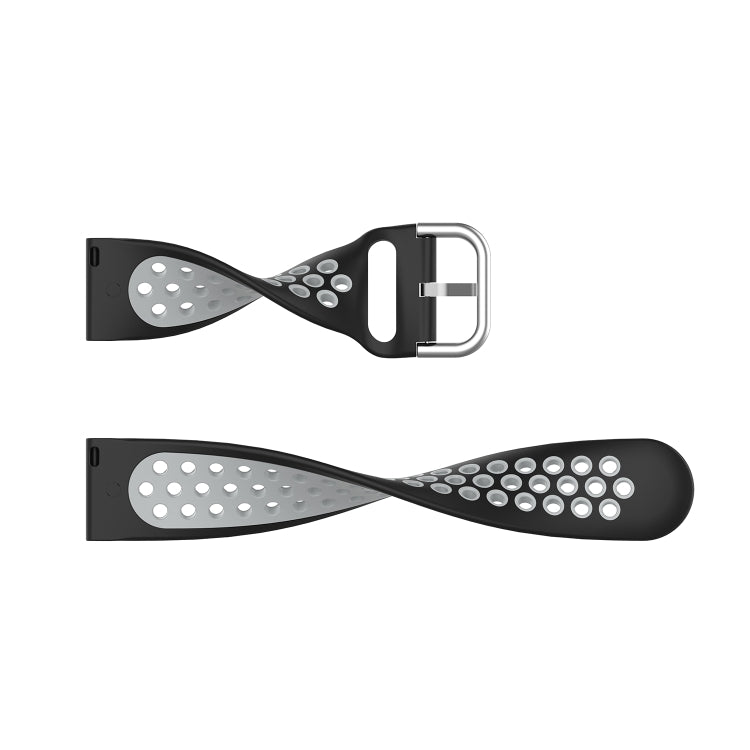 For Honor Watch GS 3i 22mm Sports Two-tone Silicone Watch Band(White Black) by buy2fix