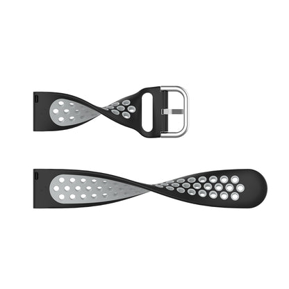 For Honor Watch GS 3i 22mm Sports Two-tone Silicone Watch Band(White Black) by buy2fix