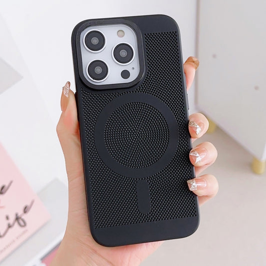 For iPhone 11 Pro Grid Cooling MagSafe Magnetic Phone Case(Black) by buy2fix
