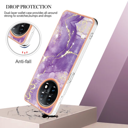 For OnePlus 11 Electroplating Marble Dual-side IMD Phone Case(Purple 002) - OnePlus Cases by buy2fix | Online Shopping UK | buy2fix