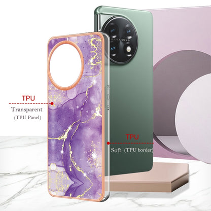 For OnePlus 11 Electroplating Marble Dual-side IMD Phone Case(Purple 002) - OnePlus Cases by buy2fix | Online Shopping UK | buy2fix