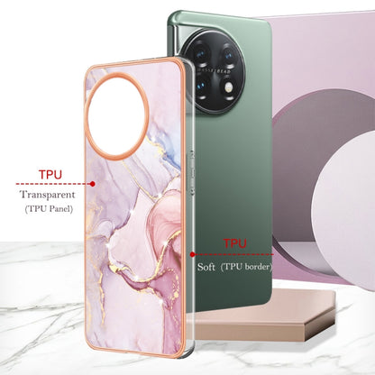 For OnePlus 11 Electroplating Marble Dual-side IMD Phone Case(Rose Gold 005) - OnePlus Cases by buy2fix | Online Shopping UK | buy2fix
