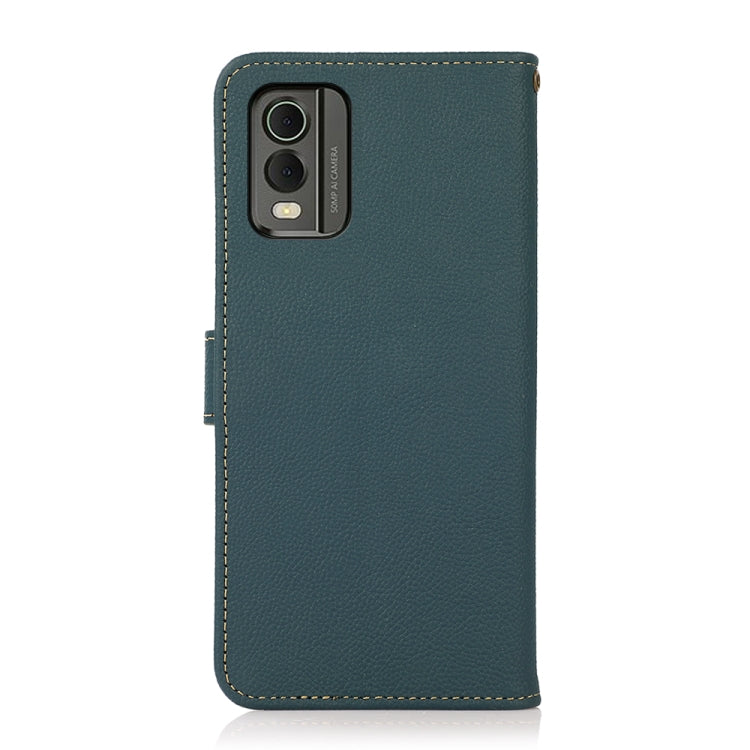 For Nokia C32 KHAZNEH Custer Genuine Leather RFID Phone Case(Green) - Nokia Cases by buy2fix | Online Shopping UK | buy2fix