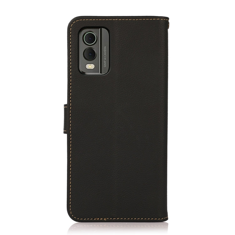 For Nokia C32 KHAZNEH Custer Genuine Leather RFID Phone Case(Black) - Nokia Cases by buy2fix | Online Shopping UK | buy2fix