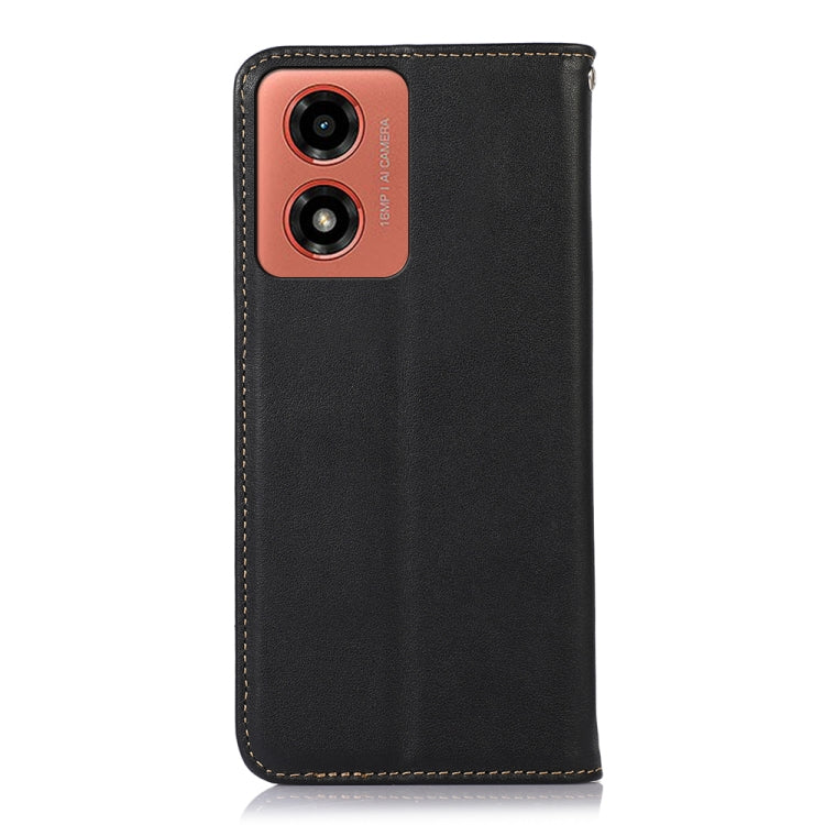 For Motorola Moto G04 / G24 KHAZNEH Nappa Top Layer Cowhide Leather Phone Case(Black) - Motorola Cases by buy2fix | Online Shopping UK | buy2fix
