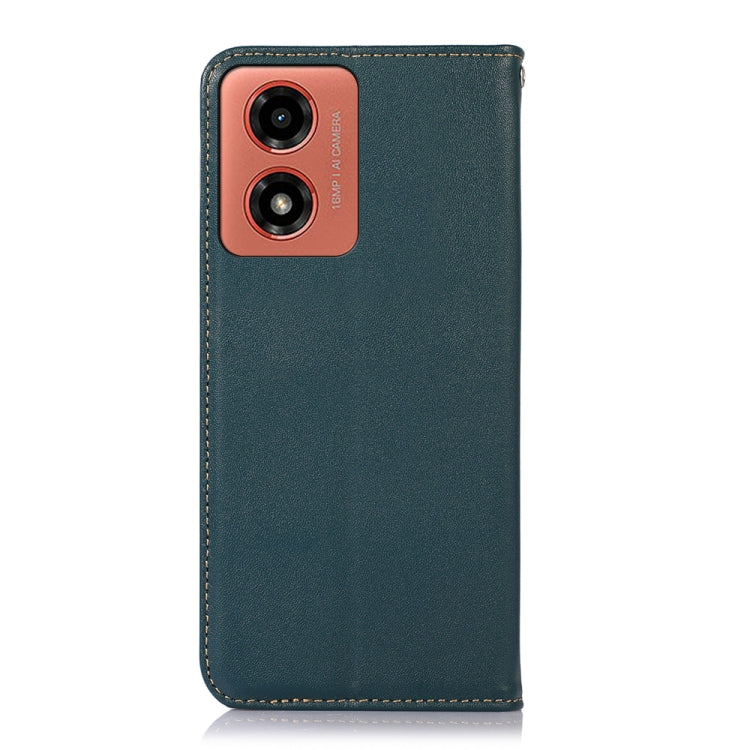 For Motorola Moto G04 / G24 KHAZNEH Nappa Top Layer Cowhide Leather Phone Case(Green) - Motorola Cases by buy2fix | Online Shopping UK | buy2fix