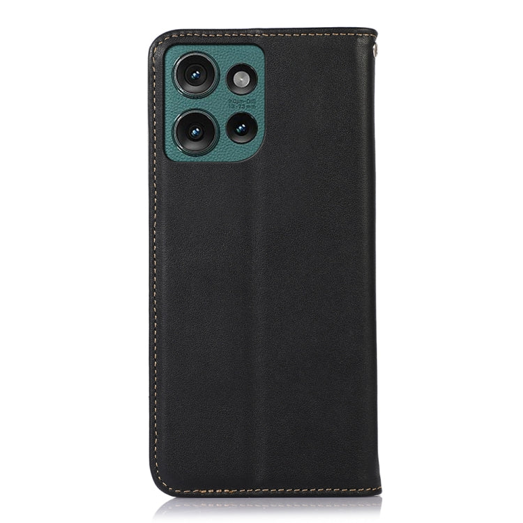 For Motorola Edge 50 Global KHAZNEH Nappa Top Layer Cowhide Leather Phone Case(Black) - Motorola Cases by buy2fix | Online Shopping UK | buy2fix