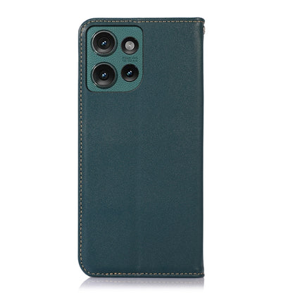 For Motorola Edge 50 Global KHAZNEH Nappa Top Layer Cowhide Leather Phone Case(Green) - Motorola Cases by buy2fix | Online Shopping UK | buy2fix