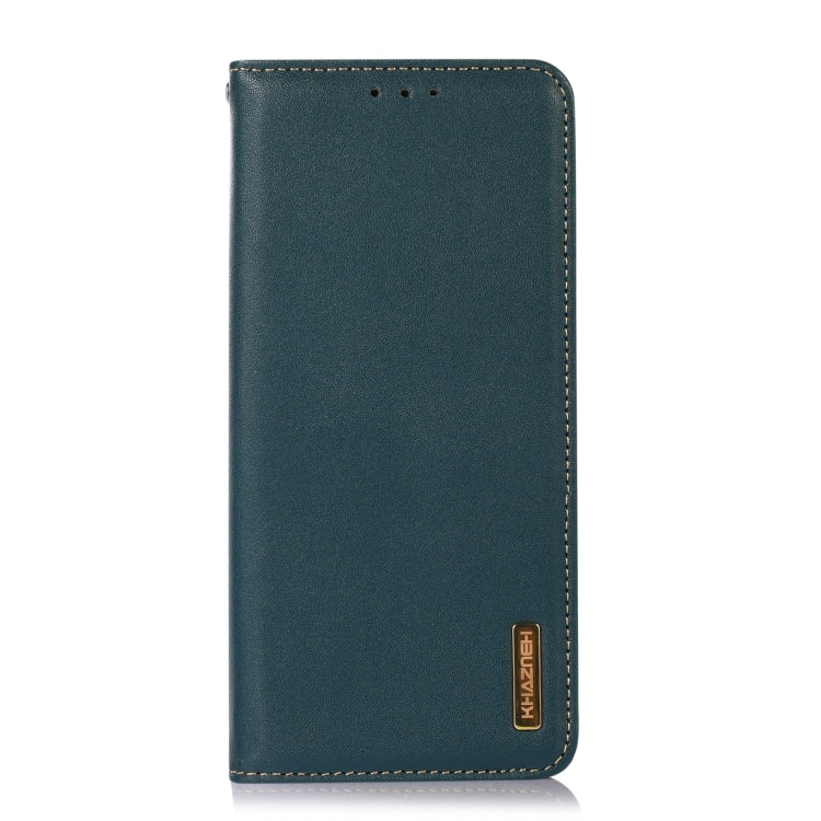 For Motorola Moto G35 KHAZNEH Nappa Top Layer Cowhide Leather Phone Case(Green) - Motorola Cases by buy2fix | Online Shopping UK | buy2fix