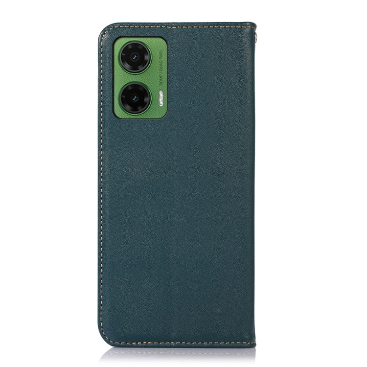 For Motorola Moto G35 KHAZNEH Nappa Top Layer Cowhide Leather Phone Case(Green) - Motorola Cases by buy2fix | Online Shopping UK | buy2fix