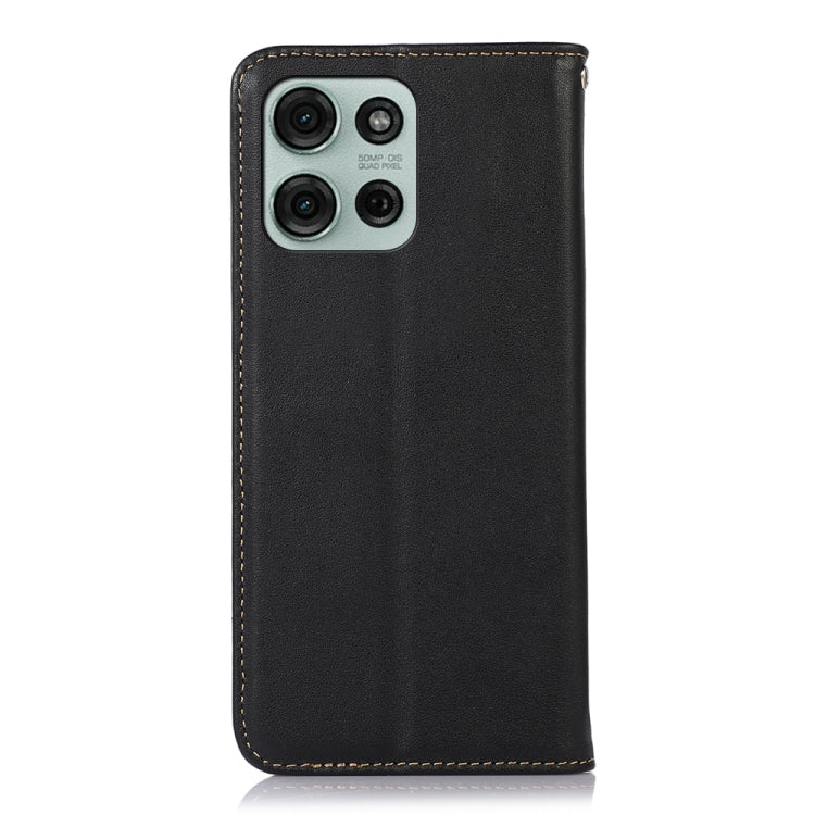 For Motorola Moto G75 5G KHAZNEH Nappa Top Layer Cowhide Leather Phone Case(Black) - Motorola Cases by buy2fix | Online Shopping UK | buy2fix