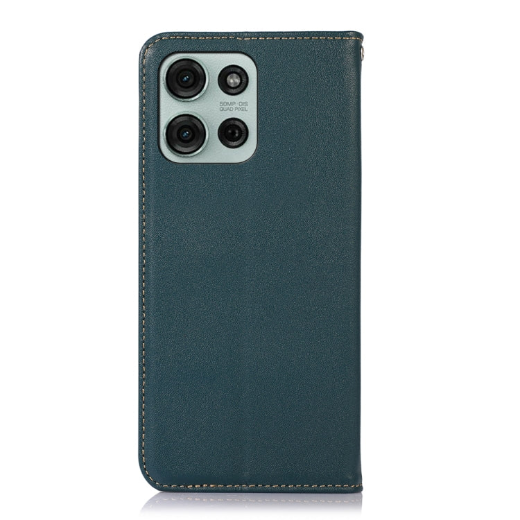 For Motorola Moto G75 5G KHAZNEH Nappa Top Layer Cowhide Leather Phone Case(Green) - Motorola Cases by buy2fix | Online Shopping UK | buy2fix