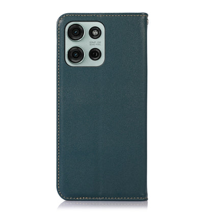 For Motorola Moto G75 5G KHAZNEH Nappa Top Layer Cowhide Leather Phone Case(Green) - Motorola Cases by buy2fix | Online Shopping UK | buy2fix