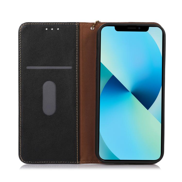 For Motorola Moto G15 4G / G05 KHAZNEH Nappa Top Layer Cowhide Leather Phone Case(Black) - Motorola Cases by buy2fix | Online Shopping UK | buy2fix