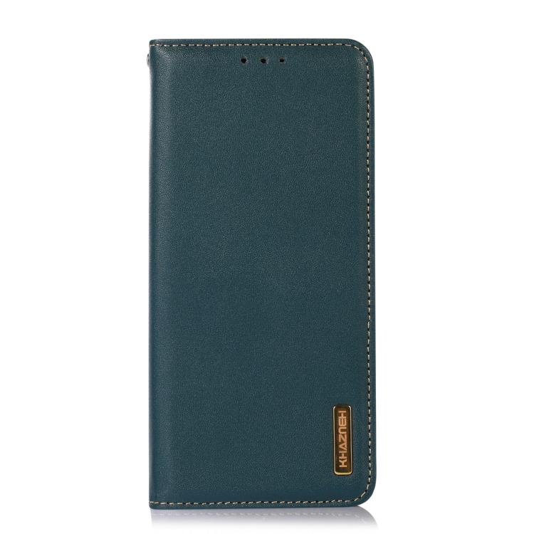 For Motorola Moto G15 4G / G05 KHAZNEH Nappa Top Layer Cowhide Leather Phone Case(Green) - Motorola Cases by buy2fix | Online Shopping UK | buy2fix