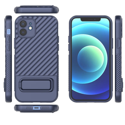 For iPhone 12 Wavy Texture TPU Phone Case with Lens Film(Royal Blue) by buy2fix