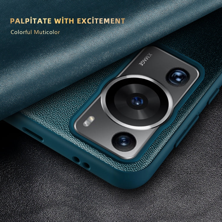 For Huawei P60 Pro Leather + TPU Frame Shockproof Phone Case(Green) - Huawei Cases by buy2fix | Online Shopping UK | buy2fix