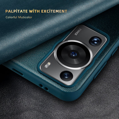 For Huawei P60 Pro Leather + TPU Frame Shockproof Phone Case(Green) - Huawei Cases by buy2fix | Online Shopping UK | buy2fix