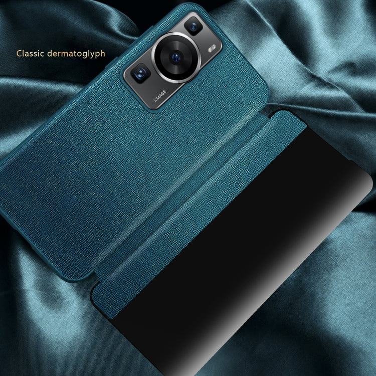 For Huawei P60 Pro Leather + TPU Frame Shockproof Phone Case(Green) - Huawei Cases by buy2fix | Online Shopping UK | buy2fix
