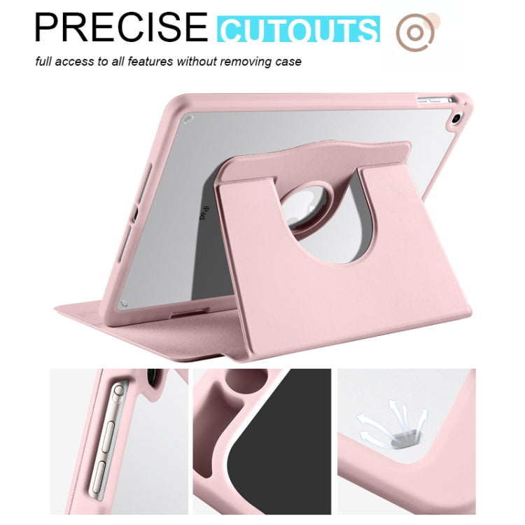 For iPad Air / Air 2 / 9.7 2018 / 2017 Acrylic 360 Degree Rotation Holder Tablet Leather Case(Pink) - iPad 9.7 (2018) & (2017) Cases by buy2fix | Online Shopping UK | buy2fix