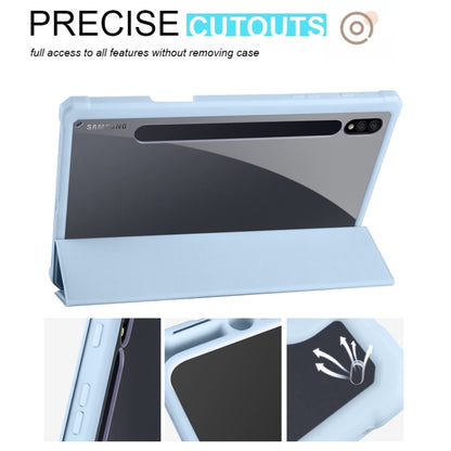 For Samsung Galaxy Tab S8 Ultra Acrylic 3-folding Smart Leather Tablet Case(Ice Blue) by buy2fix
