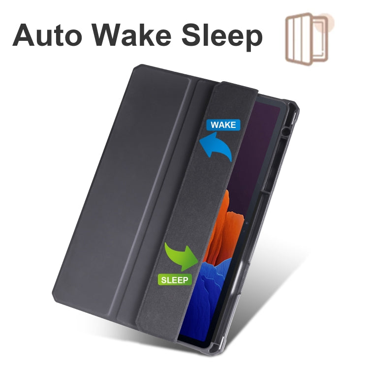 For Samsung Galaxy Tab S8 Ultra Acrylic 3-folding Smart Leather Tablet Case(Black) by buy2fix