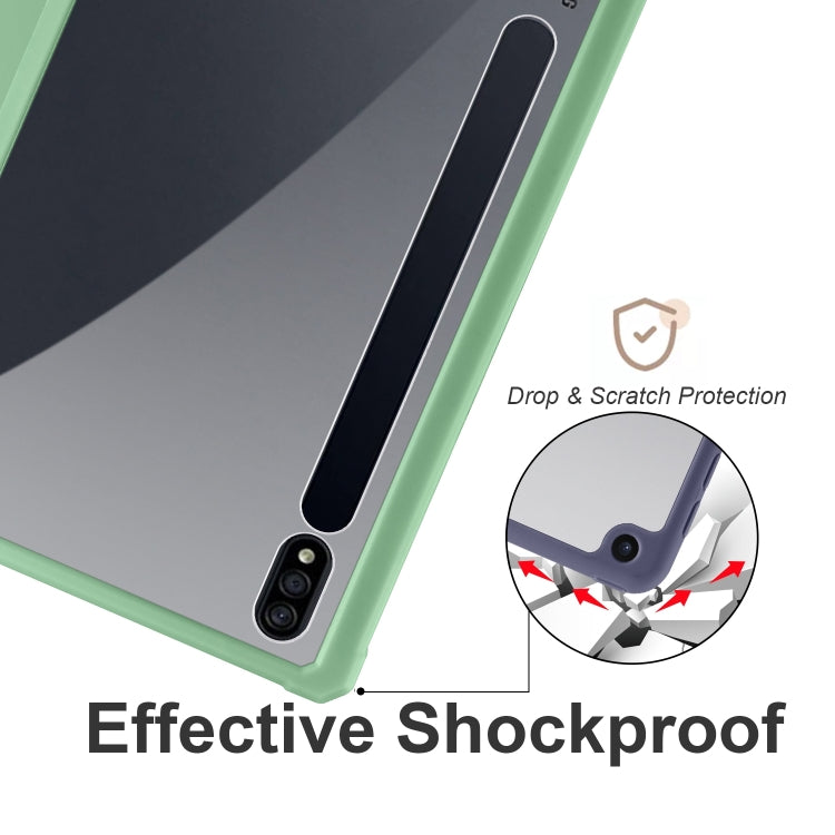 For Samsung Galaxy Tab S8 Ultra Acrylic 3-folding Smart Leather Tablet Case(Green) by buy2fix