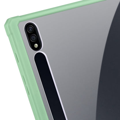 For Samsung Galaxy Tab S8 Ultra Acrylic 3-folding Smart Leather Tablet Case(Green) by buy2fix