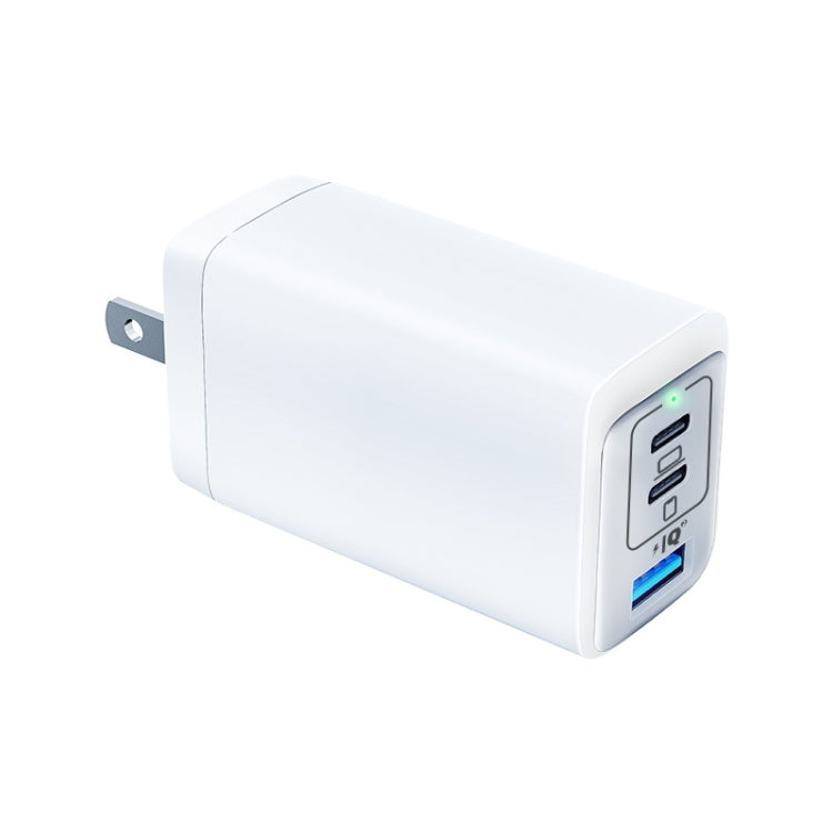 65W Dual PD USB-C / Type-C + USB 3-Port Gan Fast Charging Charger, Plug:US Plug(White) by buy2fix