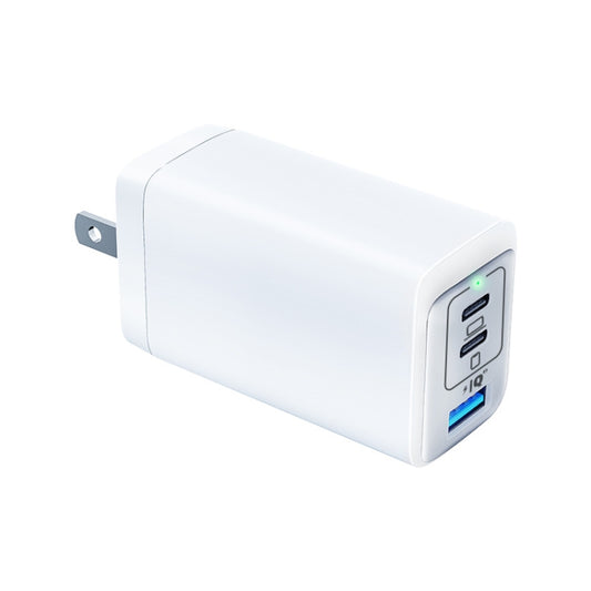 65W Dual PD USB-C / Type-C + USB 3-Port Gan Fast Charging Charger, Plug:US Plug(White) by buy2fix