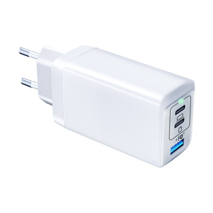 65W Dual PD USB-C / Type-C + USB 3-Port Gan Fast Charging Charger, Plug:EU Plug(White) by buy2fix