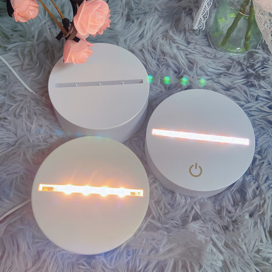 A189 LED Colorful 3D Night Light Bluetooth Speaker Base(White Square) - Desktop Speaker by buy2fix | Online Shopping UK | buy2fix